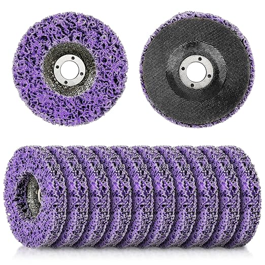 WICHEMI 10 Pack 4'' x 5/8'' Strip Discs Rust Remover Paint Stripping Wheel for Angle Grinder, Quick Abrasive Discs Rust Oxidation Surface Cleaning