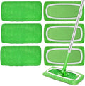 6 Pack Reusable Microfiber Mop Pads Compatible with Swiffer Sweeper Mop, Dry Sweeping Cloths & Wet Mopping Cloths, Washable Wet Pads Refill for Hardwood Surface Floor Cleaning
