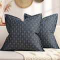 ZWJD Pillow Covers 26x26 Set of 2 Soft Polyester Textured Pillow Covers with Stylish Flange Edge Cozy Farmhouse Throw Pillows for Couch Bed Sofa Living Room