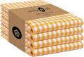 Native Fab 4 Pack Yellow Gingham Cotton Dish Towels 16"x26" - Absorbent Kitchen Linen Towels with Hanging Loop, Dishcloths Set for Drying Dishes, Cleaning Hand Towels, Mustard Yellow White