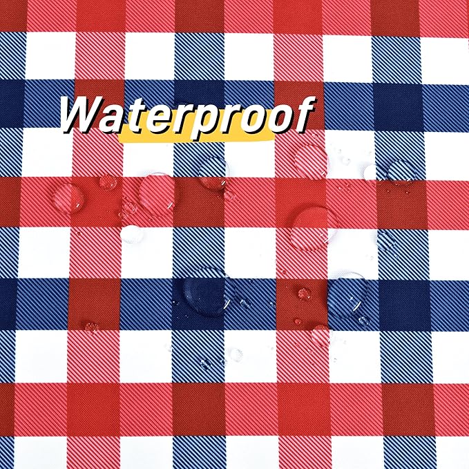 Classic Gingham Buffalo Tablecloth Fabric - Oblong 90x156 Inch Water Proof Checkered Table Cloth for Indoor Outdoor - Table Cover for Birthday, Picnics, BBQs, and Parties