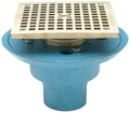 Zurn FD2254-NH2-S5 No-Hub Square Shower Drain with 5" Square Nickel Head Assembly, 2"