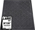 Front Door Mat Indoor Outdoor Entrance, 30" x 36" Heavy Duty All-Season All-Weather Waterproof Doormat Trap Dirt and Moisture Easy Clean Low Profile Patio Porch Entryway Mat