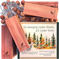 Cedar Blocks for Clothes Storage -40 pcs (15 Hang-ups & 25 Balls)- Cedar Balls for Clothes Storage, Natural Closet Smell Eliminator, Natural Closet Deodorizer, Drawer Fresheners for Dresser.