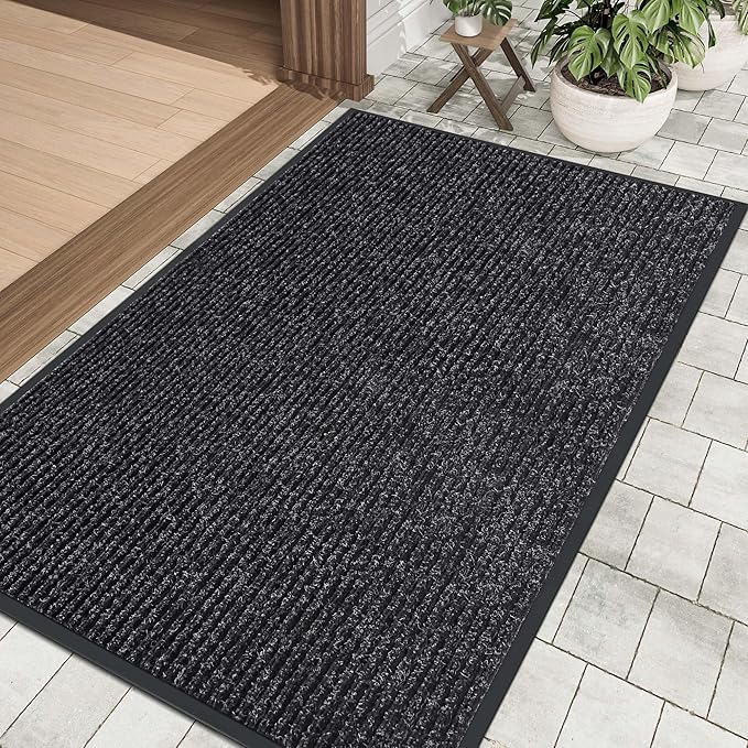 Front Door Mat Indoor Outdoor Entrance, 36" x 72" Dirt Resistant and Absorbent Door Mat, TPR Backing Non-Slip Doormats, Easy to Clean, Low Profile Welcome Floor Mat for Outside Entry