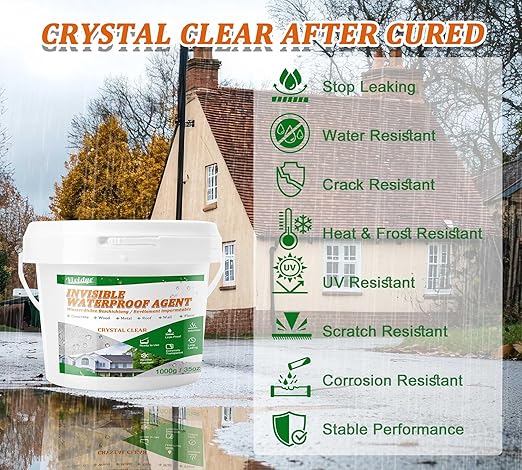 Waterproof Sealant 35oz, Transparent Waterproof Coating for Roof, Floor, Bathroom, Wall, Window, Concrete, Invisible Water Proof Agent for Repairing Leaks, Indoor & Outdoor Waterproofing Adhesive