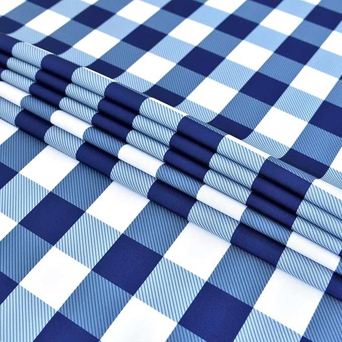 Water-Proof Plaid Tablecloth 58x144 inch for Rectangular Tables - Wrinkle Proof Printing Striped Table Cloth - Durable Kitchen & Table Linens for Banquet Dinner Home Patio