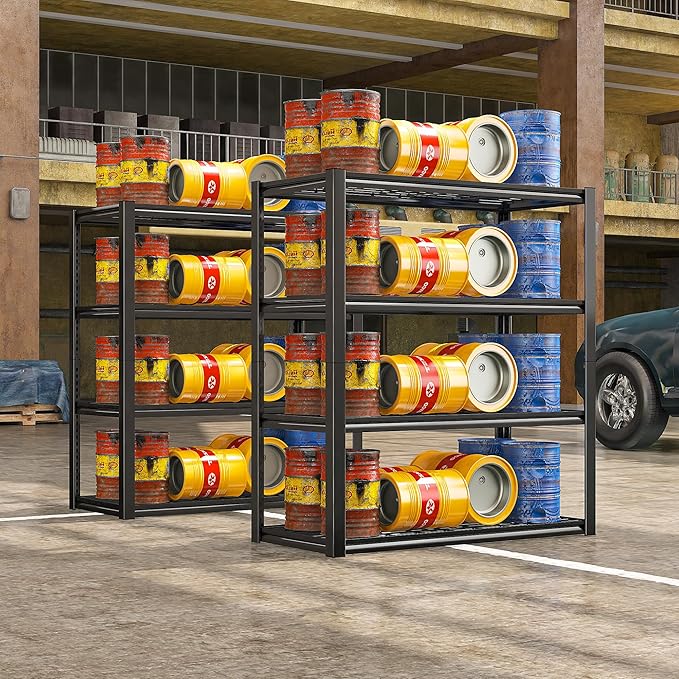REIBII 40" W Garage Shelving 2240 LBS Storage Shelves Adjustable Metal Shelving Heavy Duty 4 Tier Metal Shelves for Garage Kitchen Pantry Warehouse Basement 40" W × 19.5" D × 59.5" H