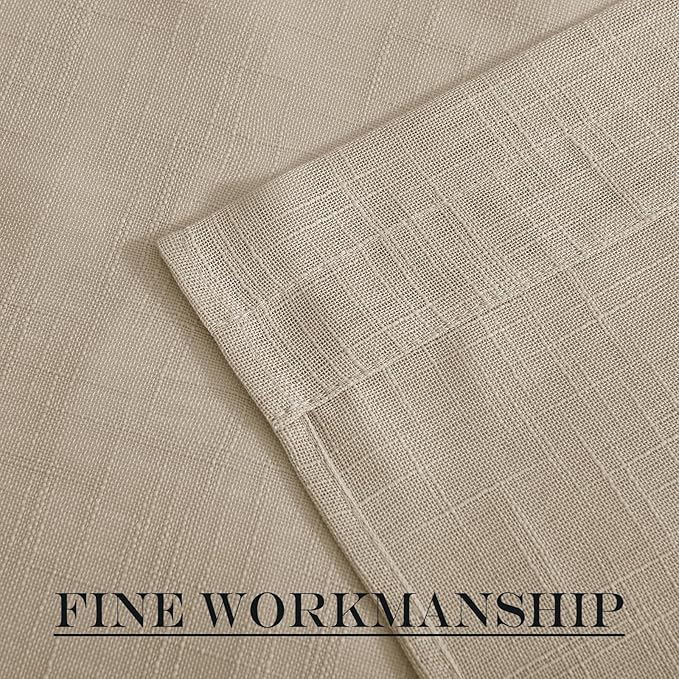 NICETOWN Sheer Door Panel Curtain - Semi Voile Linen Weave French Door Decor Privacy Protection Window Curtain for Sliding/Patio (W52 x L72, 1 Tie Backs + 1 Panel, Taupe)