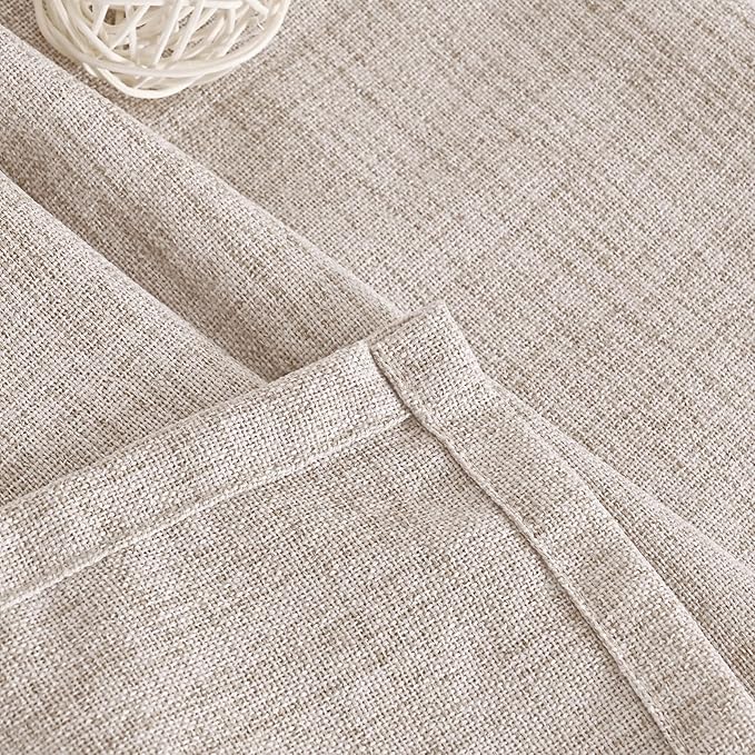 YoungsTex Natural Linen Curtains 72 Inch Length for Living Room Pinch Pleated Light Filtering Textured Window Drapes for Bedroom Home Office Privacy Back Tab, 2 Panels, 40 X 72 Inch