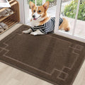 BEQHAUSE Door Mat 24" x 36", Non-Slip Door Mats Indoor Entryway Rugs Washable Low-Profile Absorbent and Stain Resist Floor Mats, Dog Door Mat for Front Back Door, Muddy Wet Shoes & Paws, Brown