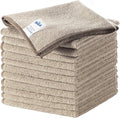 MR.SIGA Microfiber Cleaning Cloths, All-Purpose Surface Microfiber Towels, Streak Free Cleaning Rags, Pack of 12, Wheat, Size 32 x 32 cm(12.6 x 12.6 inch)