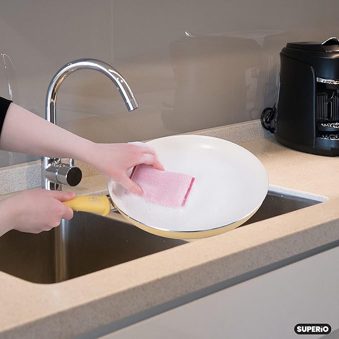 Superio Nylon Cleaning Pad, Dish Scrubbers, Multi Surface Scratch- Free Scour Sponge for Stainless Steel, Copper cookware, China, Dishes and plasticware (8)