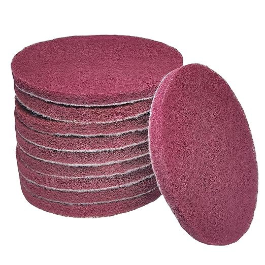 10 PCS 5 Inch 400 Grits Multipurpose Scrubber Scouring Pads Flocking Scuff Pads -Hoop and Loop Scuff Pads Conditioning Discs Polishing Pad for Furniture Automotive Cleaning, Rust Removal