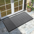 Yimobra Large Door Mat Outside Entrance 47x24, Waterproof Heavy Duty Outdoor Mats for Front Door, Non Slip Rubber Entry Mat for Garage Patio, Easy Clean, Grey