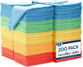 S&T INC. 200 Pack Microfiber Cleaning Cloth, Bulk Towels for Home, Reusable Microfiber Towels for Cars, Cleaning Rags, Assorted, 11.5 Inches x 11.5 Inches, 200 Count