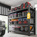 3000LBS Metal Steel Storage Shelves - 40" W Black 4 Tier Heavy Duty Rack Commercial Industrial Shelving with Adjustable Shelf for Basement Garage Warehouse - 40" W x 19.5" D x 59.5" H