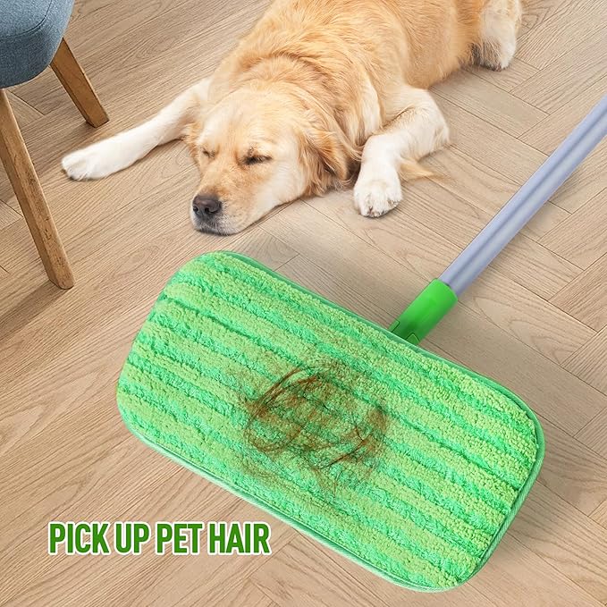 6 Pack Reusable Mop Pads for Swiffer WetJet Sweeper Mops, Microfiber Washable Floor Mop Refills Wet and Dry Use Replacement Pads for Hardwood, Tile, Laminate Floor Cleaning