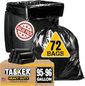95 Gallon Trash Bags Heavy Duty | Mega-Value Pack 72 Bags | Extra Large Black Can Liners | 90-100 Gallon Trash Bags | 96 Gallon Big Garbage Bags (Black)