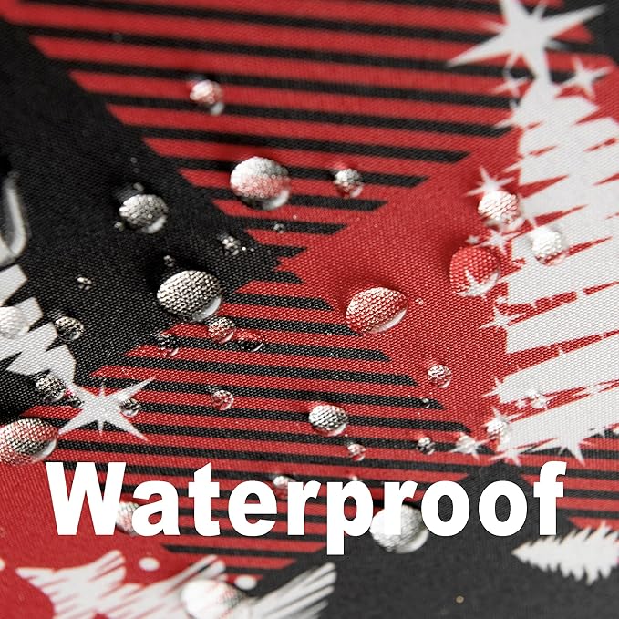 Waterproof Christmas Tree Tablecloth Fabric - Red Oblong 52x70 Inch Classic Buffalo Tartan Festive Table Cloth for Indoor Use - New Year Tabletop Cover for Dinner, BBQs, and Parties