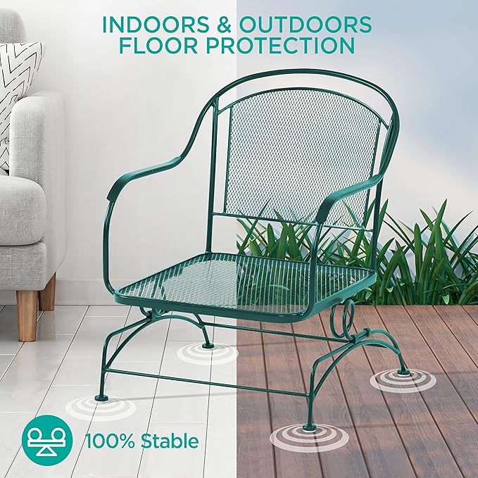 Wrought Iron Patio Furniture Feet Caps (24 Pack, White) - 1.5" Round Plastic Outdoor Chair Leg Caps, Patio Furniture Replacement Feet