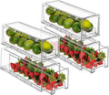 Sorbus Small Wide Clear Storage Drawers (4 Pack) – Stackable Pull-Out Storage Bins for Fridge, Pantry, and Cabinet Organization – Acrylic Drawer Organizers