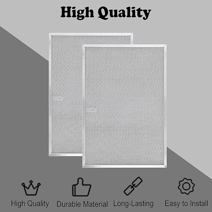 Wadoy BPS1FA36 Range Hood Filter 11-3/4" X 17-1/4" X 3/8", 2 Pack Aluminum Mesh Grease Range Hood Filter with Blue Protective Film (𝐂𝐚𝐧 𝐛𝐞 𝐭𝐨𝐫𝐧 𝐨𝐟𝐟) Compatible with Broan Nutone 99010300E