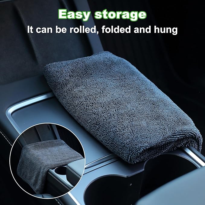 JOYMOOP Microfiber Towels for Cars, 3 Pack 35.4" x 23.6" Car Drying Towel, Dark Gray Reusable Car Towel, Quick Drying Car Microfiber Cleaning Cloth for RVs, SUVs, Trucks