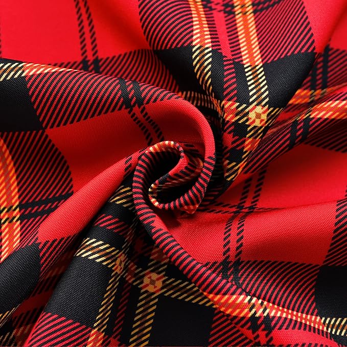 Waterproof Tartan Checkered Tablecloth Fabric - Rectangle 58x84 Inch Christmas Plaid Table Cloth for Indoor/Outdoor Use - Xmas Table Cover for Kitchen, BBQs, and Parties