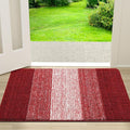 Kitinjoy Indoor Outdoor Door Mat, 30x17 Non-Slip Absorbent Dirt Trapper, Low-Profile Washable Inside Entrance Front Floor Mat, Sturdy Soft Entry Doormats for Entryway, Burgundy
