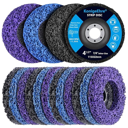 12 Pack 4-1/2" x 7/8" Strip Discs Stripping Wheel Fit Angle Grinder Clean and Remove Paint Coating Rust Welds Oxidation