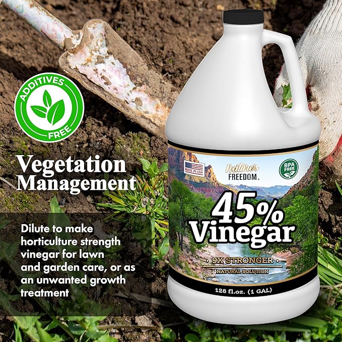 Nature's Freedom 45% Concentrated Vinegar, 1 Gallon - Dilutes to 9 Gallons - 9x Strength Multi-Purpose Solution