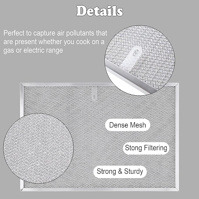 Wadoy BPS1FA36 Range Hood Filter 11-3/4" X 17-1/4" X 3/8", 2 Pack Aluminum Mesh Grease Range Hood Filter with Blue Protective Film (𝐂𝐚𝐧 𝐛𝐞 𝐭𝐨𝐫𝐧 𝐨𝐟𝐟) Compatible with Broan Nutone 99010300E