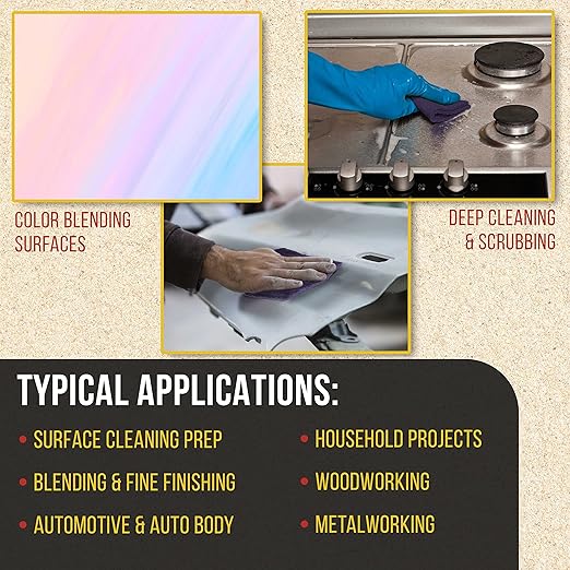 Dura-Gold Premium 6" x 9" Purple Medium Fine 600 Grit General Purpose Scuff Pads, Box of 10 - Scuffing, Scouring, Sanding, Cleaning, Blend Prep, Surface Adhesion Preparation - Automotive Auto Body