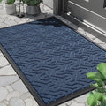 Yimobra Large Door Mat Outside Entrance 36x24, Waterproof Heavy Duty Outdoor Mats for Front Door, Non Slip Rubber Entry Mat for Garage Patio, Easy Clean, Blue