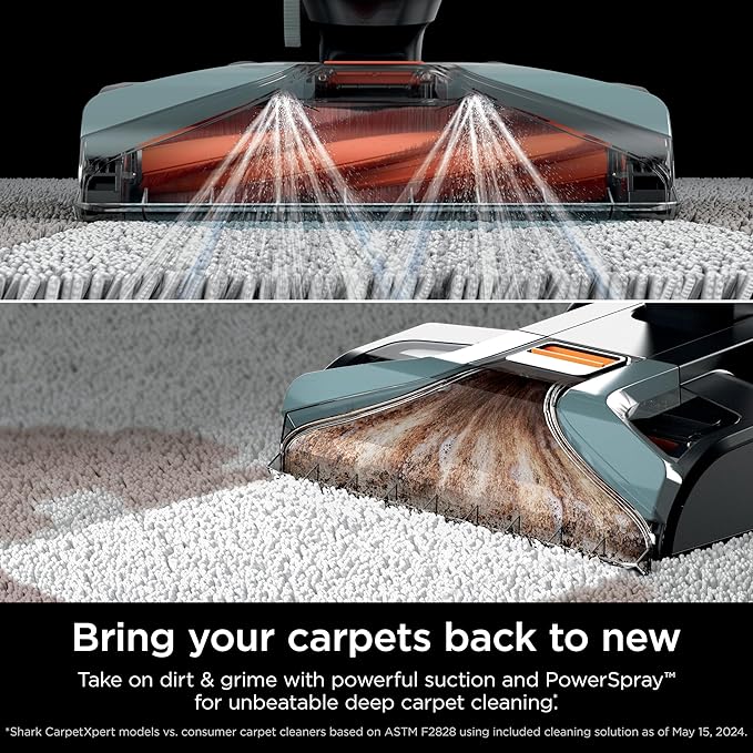 Shark CarpetXpert Upright Carpet, Area Rug & Upholstery Cleaner, Built-In Spot & Stain Remover & XL Tool, Perfect for Pets, Carpet Shampooer, 3 Cleaning Tools, Cleaning Solution, Slate Green, EX151