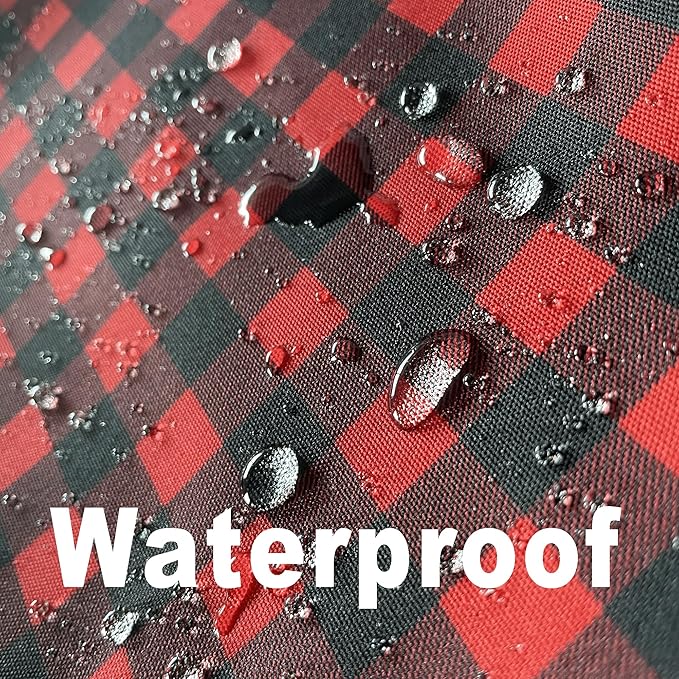 Gingham Xmas Tablecloth Fabric - Oblong 58x120 Water Resistant Christmas Plaid Table Cloth for Indoor/Outdoor Use - Red Tabletop Cover Perfect for Birthday, Picnics, Gardens
