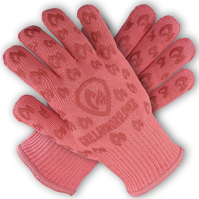 Grill Armor Oven Gloves 932°F Extreme Heat & Cut Resistant Oven Mitts with Fingers for BBQ, Cooking, Grilling, Baking – Accessory for Smoker, Cast Iron, Fire Pit, Camping, Fireplace, Griddle & More