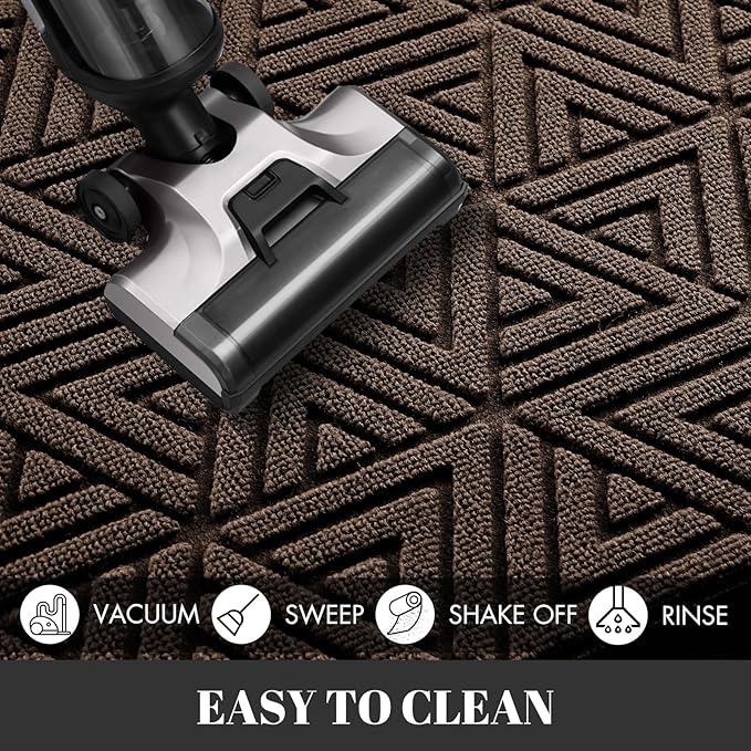 Yimobra Front Door Mat Outside Entrance 72 x 24, Waterproof and Washable Outdoor Mat, Non Slip Rubber Backing, Heavy Duty Welcome Matt for Home Entry Floor Porch Garage Office, Low Profile, Brown