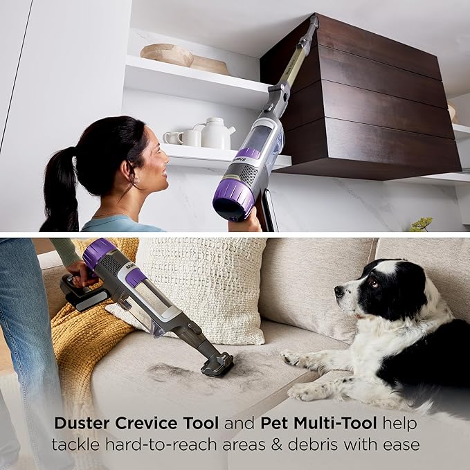 Shark Cordless Vacuum Cleaner with HEPA Filter, PowerDetect Clean & Empty, Powerful Suction, Auto-Empty System, Pet Hair Pickup, Carpets & Hardfloor, Dark Gray, IP3251