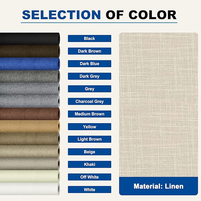 KING MOUNTAIN Linen Repair Patches, Self-Adhesive Linen Fabric Patches, 4 X 63 inch Extra Size, Multi Color, Can be Used for Linen Sofa Repair and Linen Clothes Repair (Cream-Gray2.0)