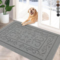 FONEYI Indoor Door Mat 24" x 36", Dirt Trapper Door Mats Non-Slip Entryway Rugs Washable, Absorbent Resist Dirt Welcome Mat, Low Profile Inside Floor Mats for Front Back Door and Entryway, Light Grey