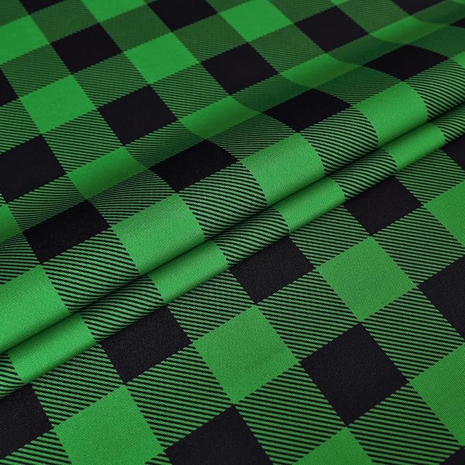 Waterproof Gingham Festive Tablecloth Fabric - Oblong 52x70 Inch Classic Buffalo Tartan Table Cloth for Outdoor Use - St. Patrick's Day Tabletop Cover for Xmas, BBQs, and Parties