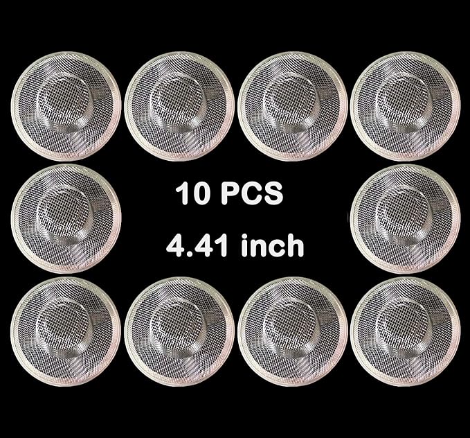 10Pcs Metal Mesh Kitchen Sink Strainer, 4.41" Stainless Steel Slop Basket Filter Trap Kitchen Sink Drain Strainer Screen Mesh Food Catcher for Most Kitchen Sink Bathroom Shower Floor Drain
