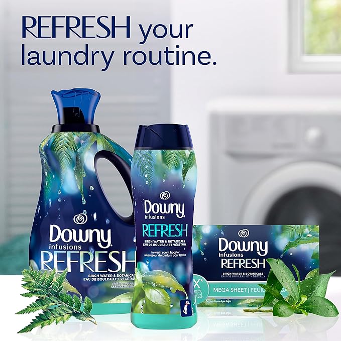 Downy Infusions In-Wash Laundry Scent Booster Beads, REFRESH, Botanical Florals and Birch Water, 18.2 oz