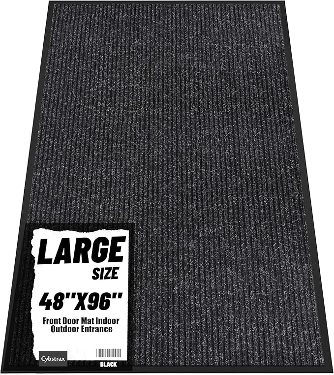 Front Door Mat Indoor Outdoor Entrance, 48" x 96" Dirt Resistant and Absorbent Door Mat, TPR Backing Non-Slip Doormats, Easy to Clean, Low Profile Welcome Floor Mat for Outside Entry