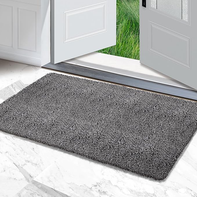 Premium Microfiber Indoor Door Mat – 32"x48" Washable Entry Mat, Non-Slip, Waterproof Backing, Super Absorbent, Low Profile Entryway Doormat for Indoor Entrance