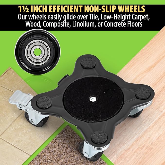 Furniture Movers with Wheels - Set of 4 Heavy Duty Furniture Lifter Tool with 2000 lbs Load Capacity, Easy Sliders Dolly for Moving Appliances, Sofa, Cabinet, and Piano etc (6.3×6.3IN)