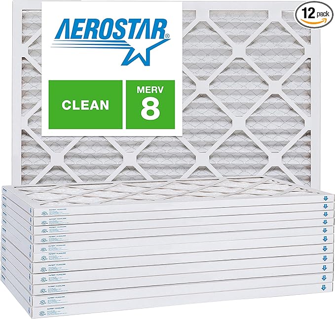15x20x1 AC and Furnace Air Filter by Aerostar - MERV 8, Box of 12