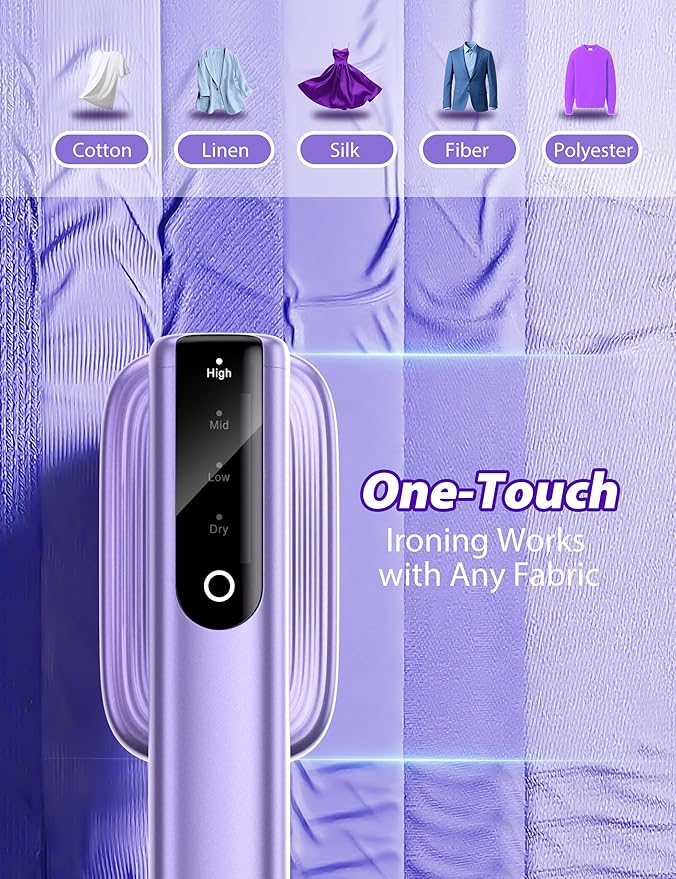 Sundu Steamer for Clothes,15s Fast Heat-up Handheld Garment Steamer,35mins Runtime & 180ml Large Tank,25g/min Steam,Ceramic Panel,Stands on Desk,Wrinkle Remover for Travel, Home, Office(Purple)